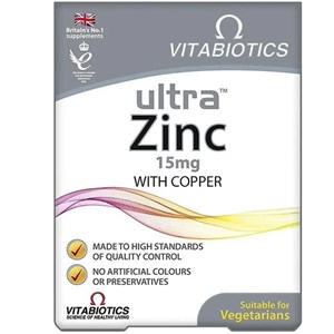 Vitabiotics Ultra Zinc 15 mg with Copper 60 Tablet Çinko Takviyesi